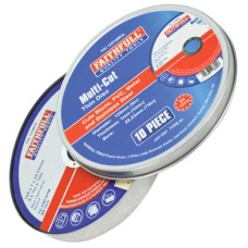 Faithfull Multi-Cut Cutting Discs 125 x 1.0 x 22mm (Pack of 10)