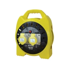 Faithfull Semi-Enclosed Cable Reel 110V 16A 2-Socket 15m (1.5mm Cable)