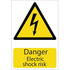 Draper 'Danger Electric Shock' Hazard Sign
