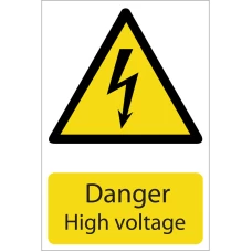 Draper 'Danger High Voltage' Hazard Sign