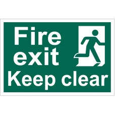 Draper 'Fire Exit Keep Clear' Safety Sign