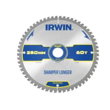 Irwin Tools Construction Mitre Circular Saw Blade 250 x 30mm x 60T ATB/Neg