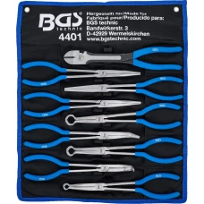 BGS Technic Long / Flat Nose and Spark Plug Connector Pliers Set | extra long | 9 pcs.