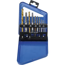 BGS Technic Screw Extractor & Left Cutting Drill Set | HSS | titanium nitrated | 2 - 7.5 mm | 10 pcs.