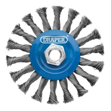 Draper 115mm Steel Twist-Knot Flat Wire Wheel Brush - M14