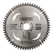 Draper TCT Circular Saw Blade for Wood 185 x 25.4mm (60T)