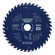 Draper EXPERT TCT Circular Saw Blade for Wood with PTFE Coating 185 x 25.4mm (40T)