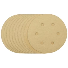 Draper 150mm Gold Sanding Discs with Hook & Loop - 120 Grit (Pack of 10)