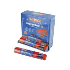 Faithfull Carpenters Pencils Red (12 x Tubes of 12 + Sharpener)