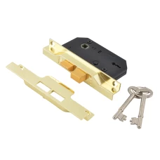 UNION 2242 2 Lever Mortice Rebated Sashlock Electro Brass 65.5mm 2.5in Visi