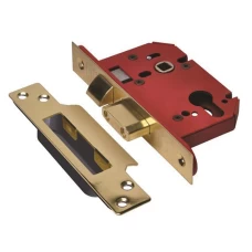 UNION StrongBOLT 22EU EUS-PB-3.0 Euro Sashlock Plated Brass 81mm 3in